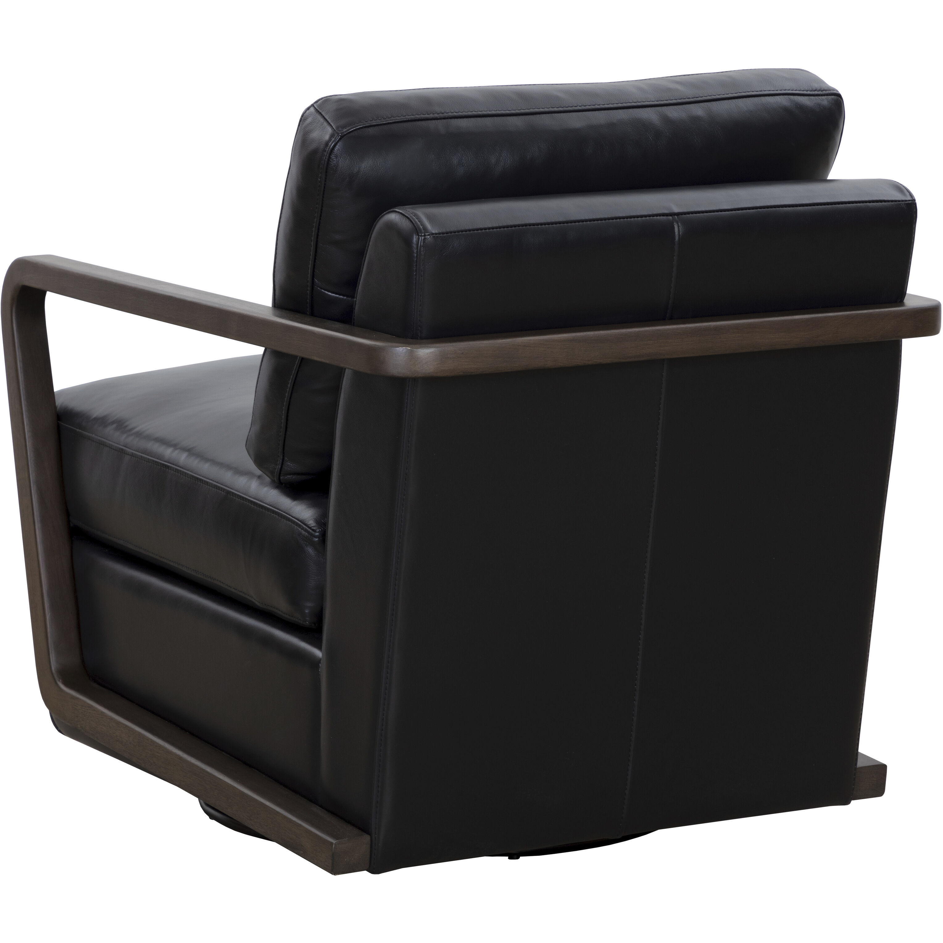 Castell Brown / Cortina Black Leather Swivel Lounge Chair, Swivel
